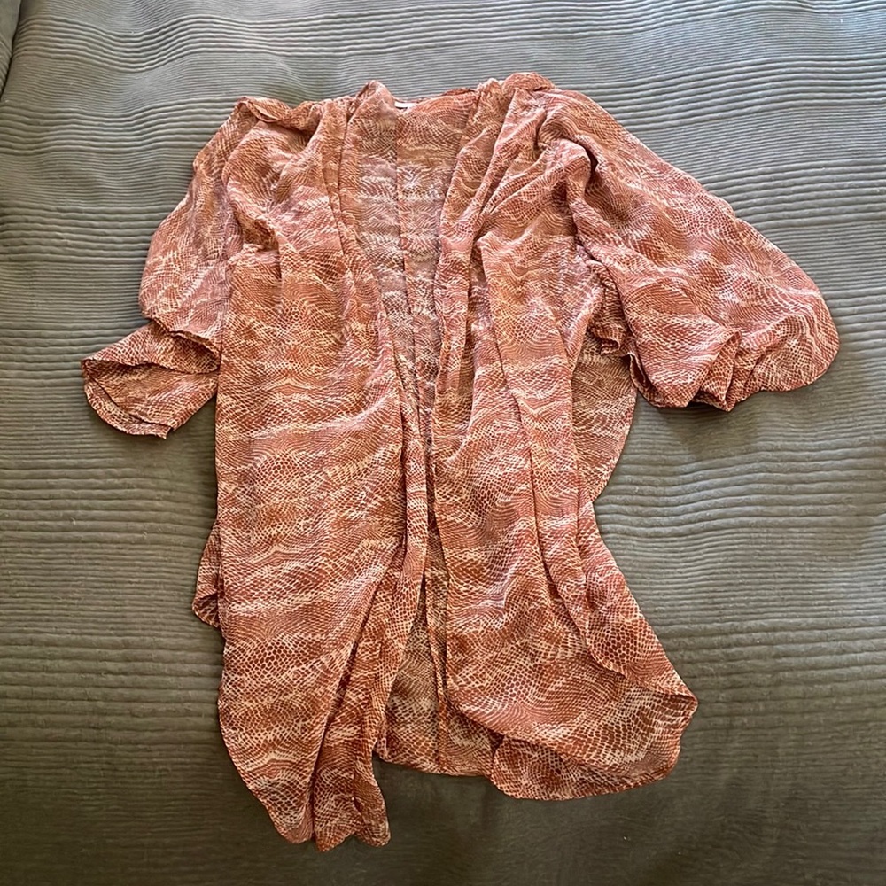 Burnt orange snake print Amuse Society kimono, size: m/l